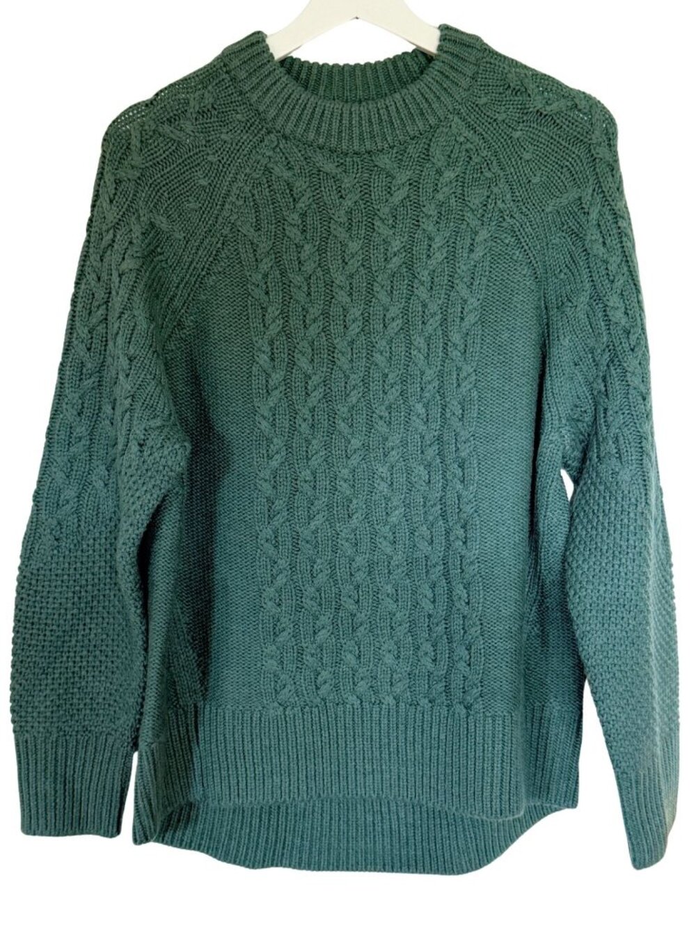 Tuckernuck Mixed Cable Charles Sweater XS Aspen Green 100% Wool Cable Knit NWT